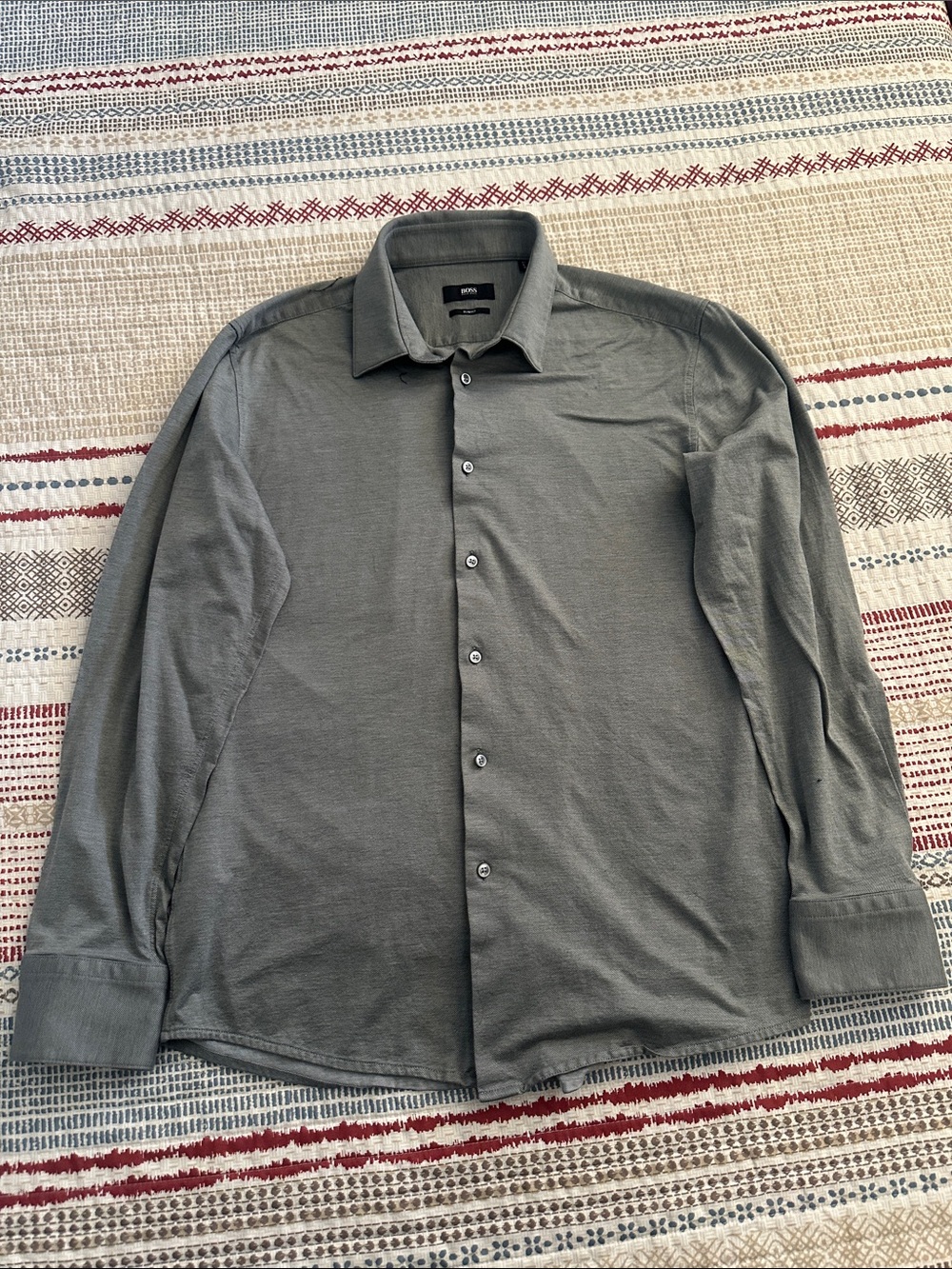 Boss Men's Long-Sleeve Dress Shirt - Gray